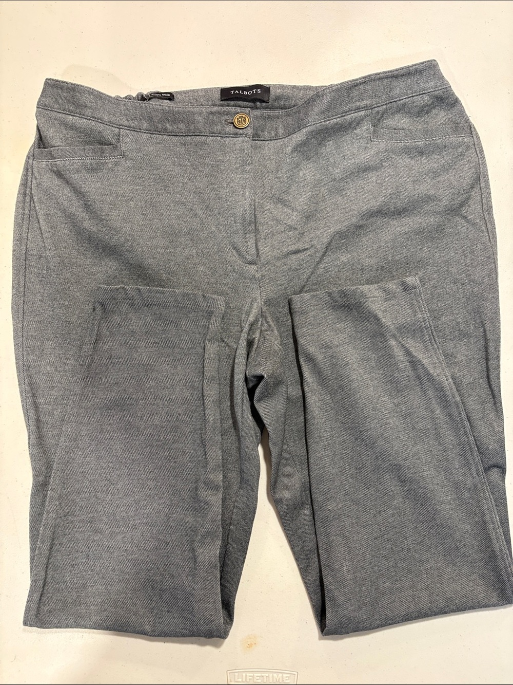 Talbots Heather Gray Ponte Pull-On Ankle Skinny Pants